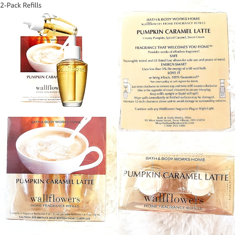 Refill pack of 2 bath and body works Pumpkin Caramel latte wallflower